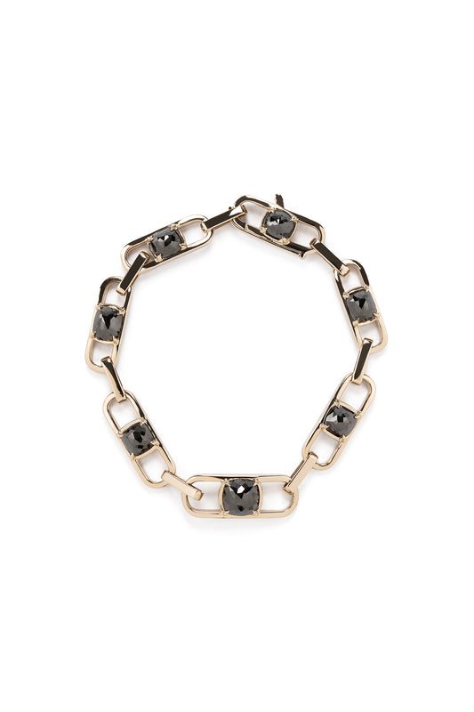 Pulseira River chain de diamantes negros em ouro 18k branco