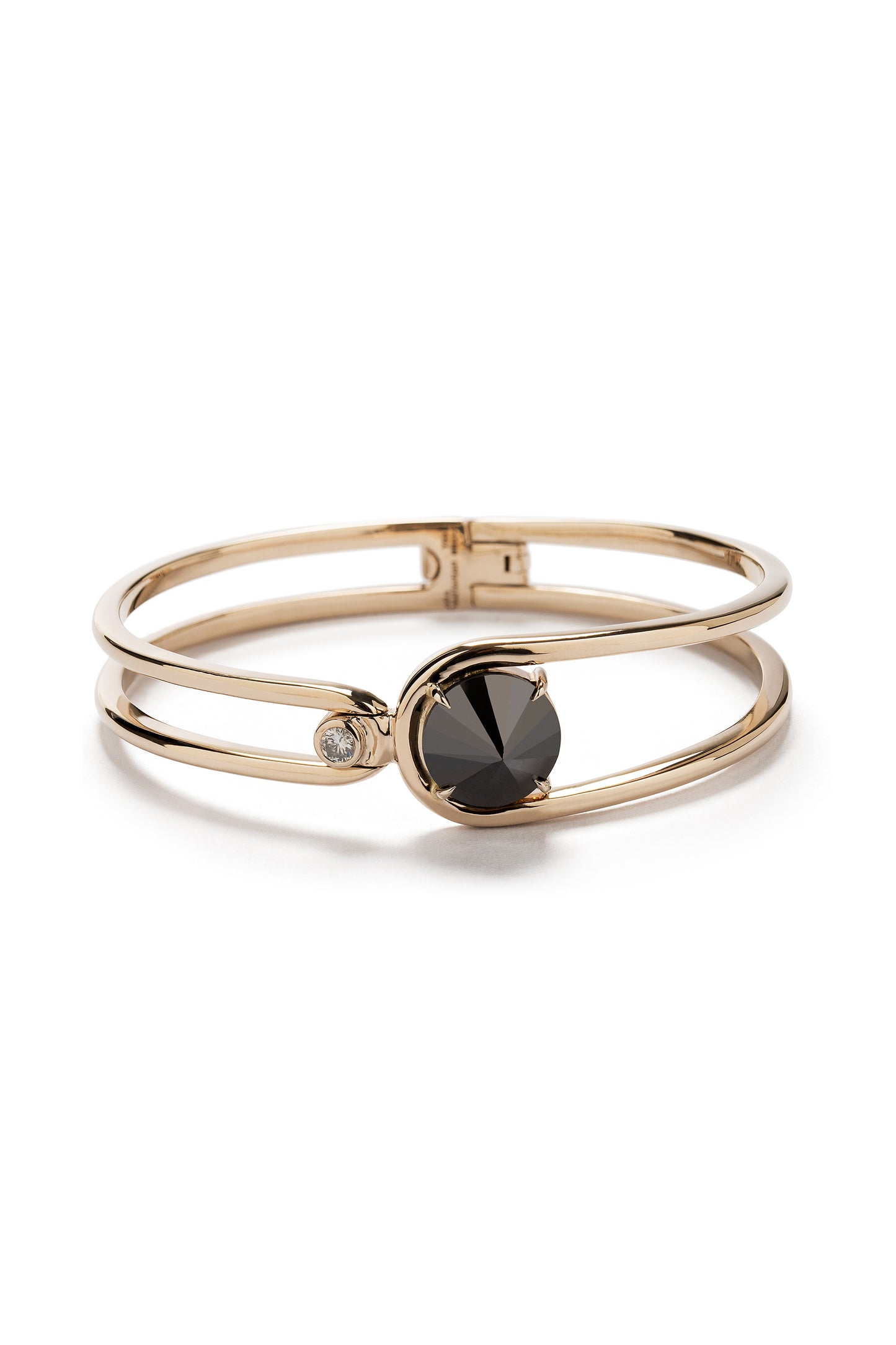 Pulseira Biela de diamante negro invertido com diamantes em ouro 18k branco.