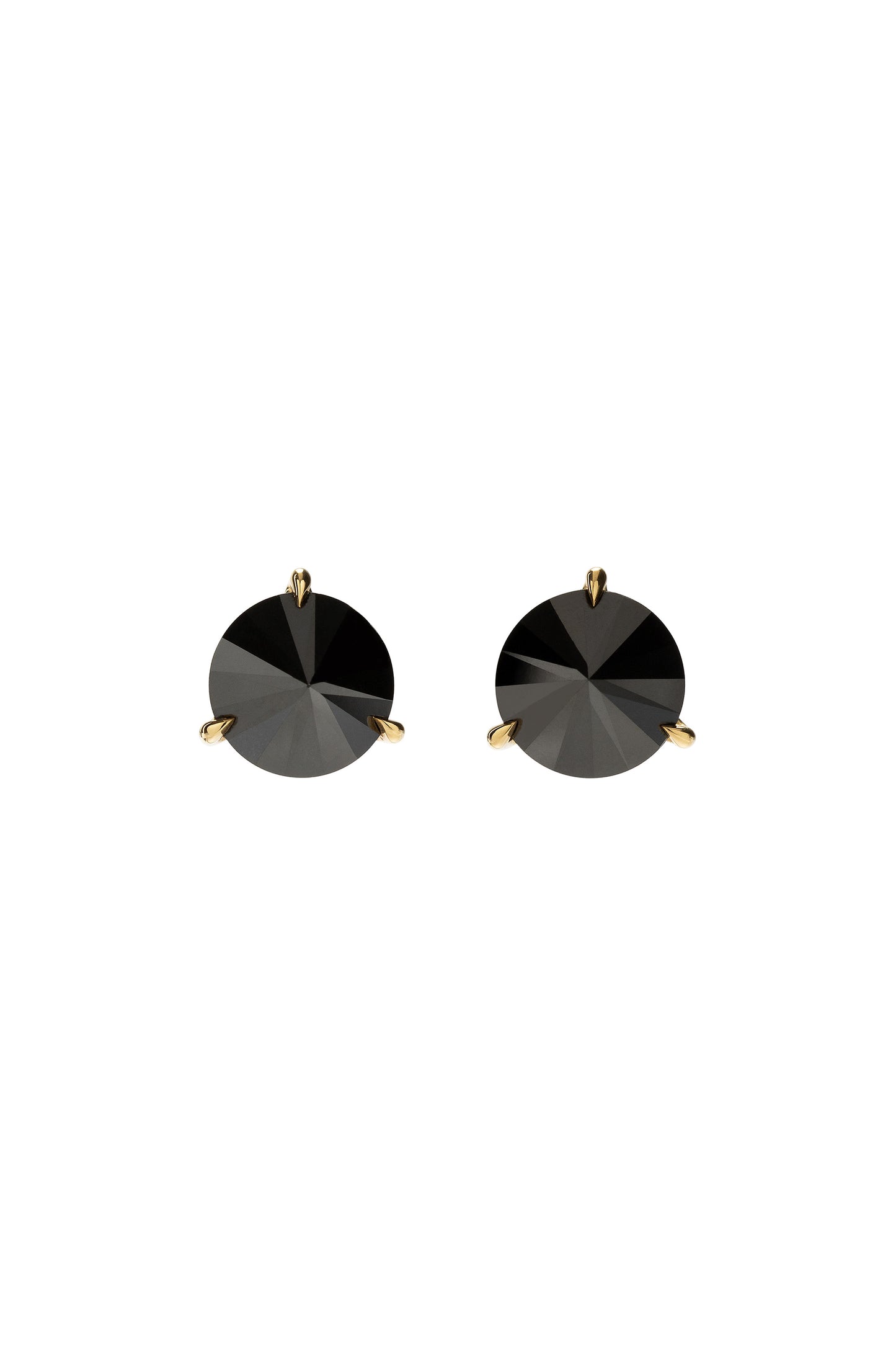 Brincos de diamantes negros invertidos em ouro 18k amarelo