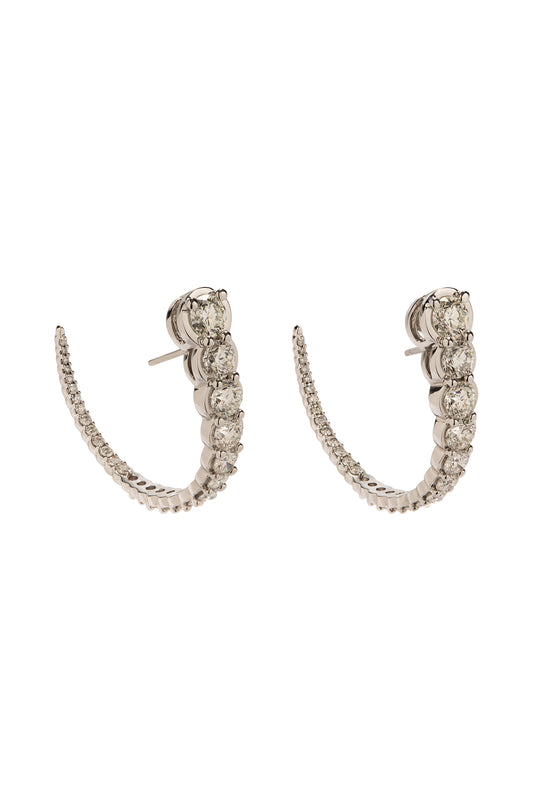 Brincos Polvo de diamantes brancos em ouro 18k branco