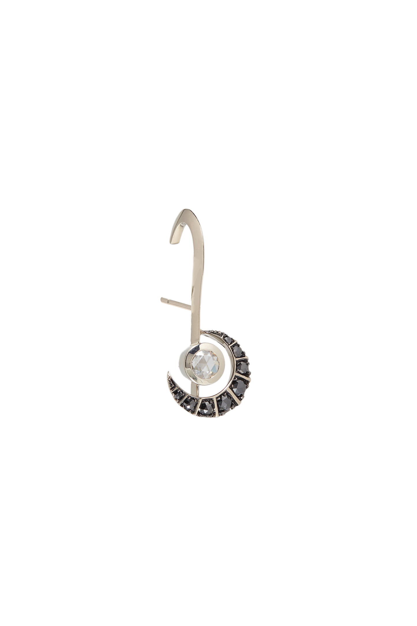 Brincos de diamantes brancos com diamantes negros
