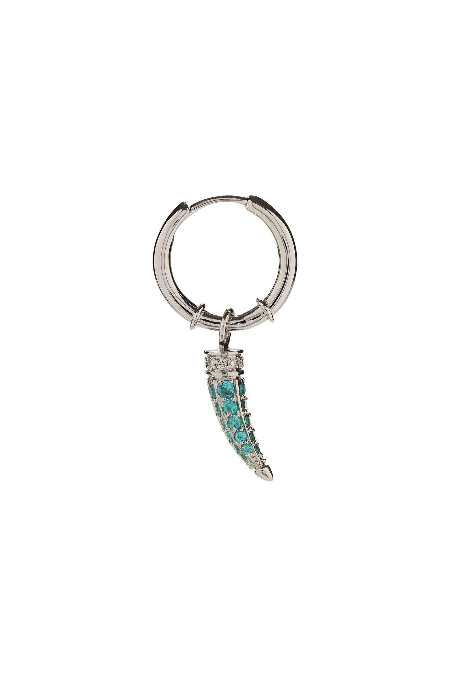 Mini Pé de brinco Bone de turmalinas Paraíba com diamantes brancos