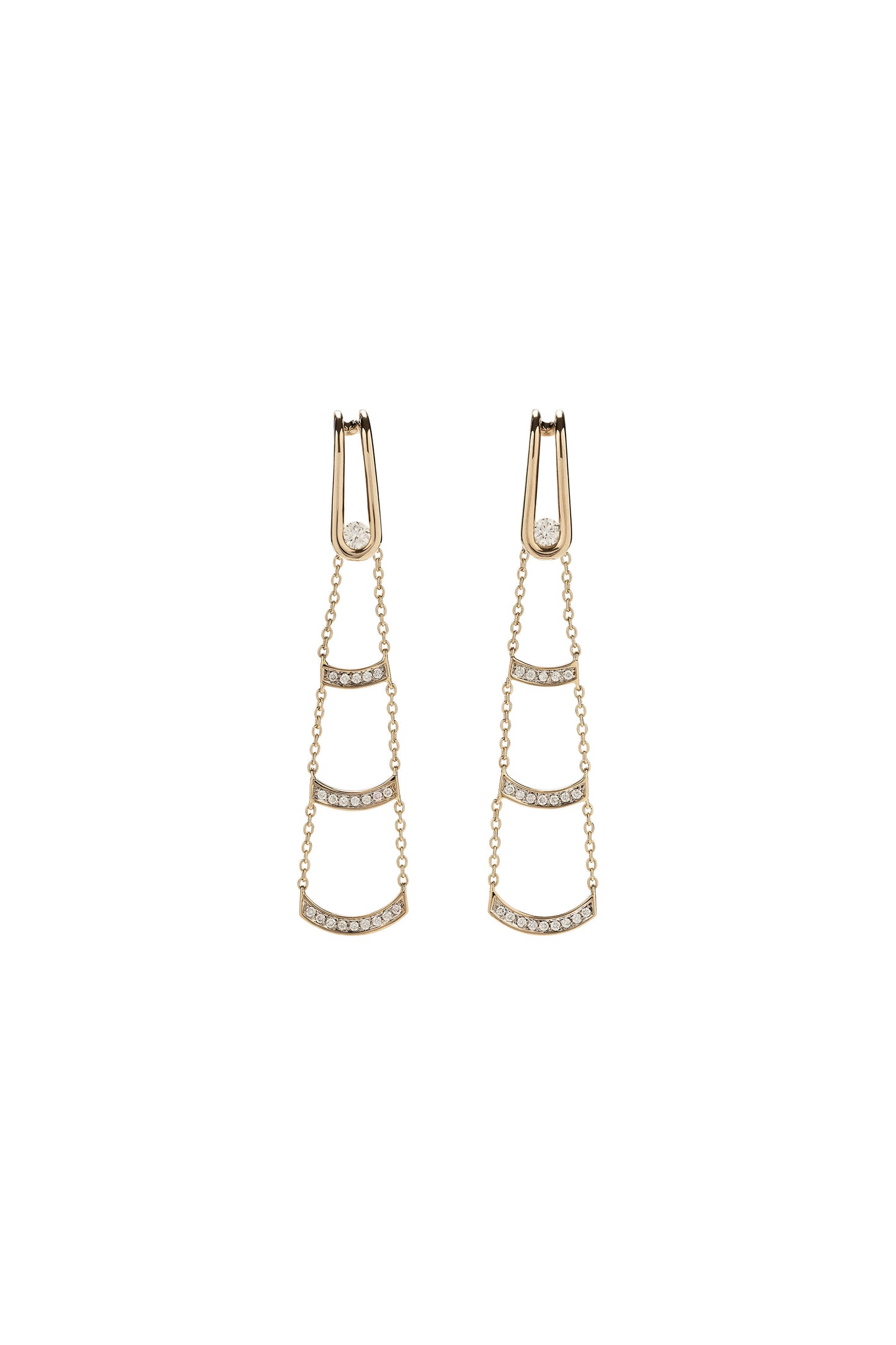 Brincos de diamantes brancos em ouro 18k branco