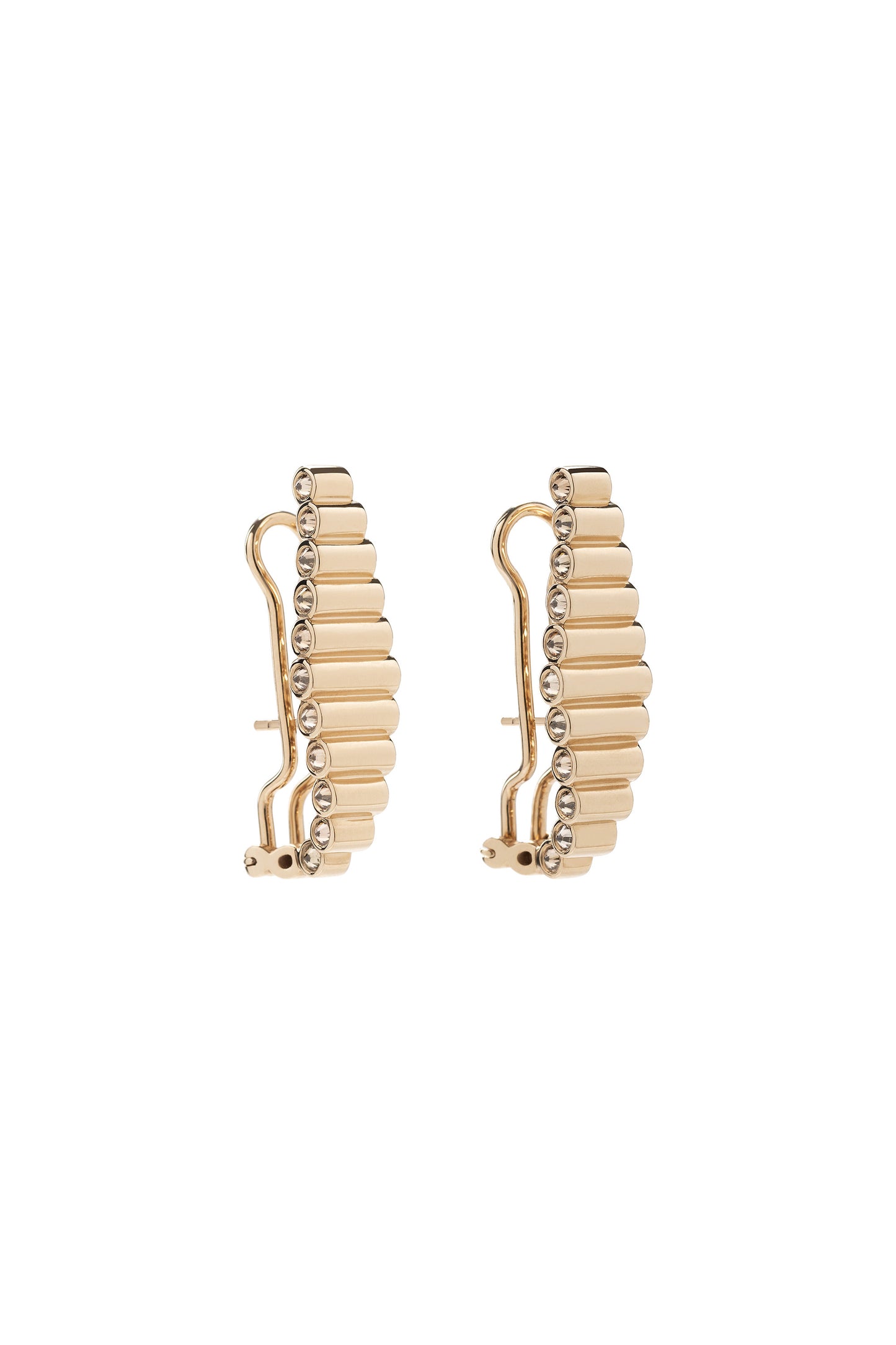Brincos Flare de diamantes brown em ouro 18k branco