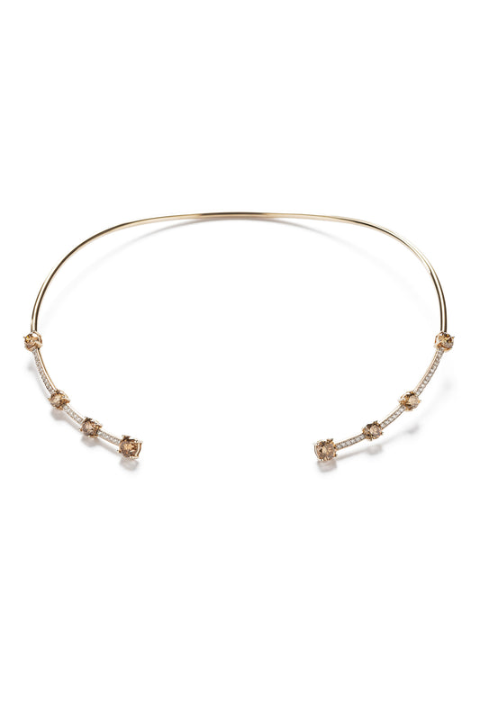 Colar de diamantes brown com diamantes em ouro 18k branco.