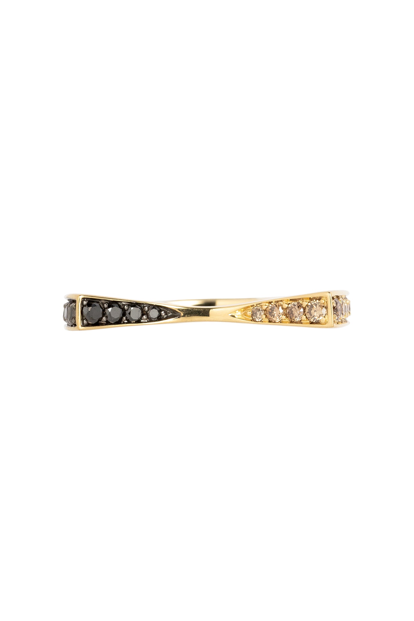 Cat ring de diamantes brown com diamantes negros