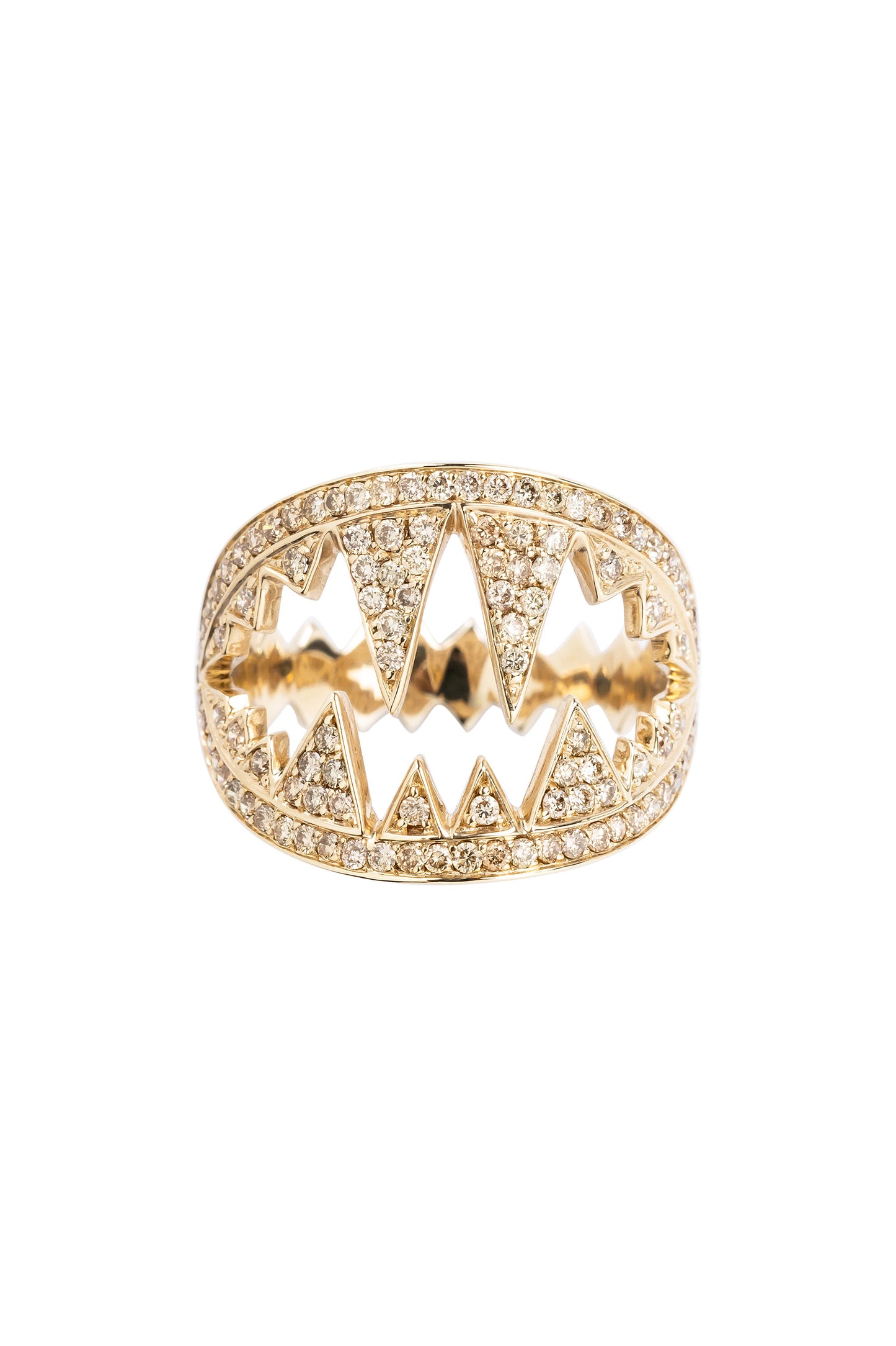 Anel de diamantes brown em ouro 18k branco