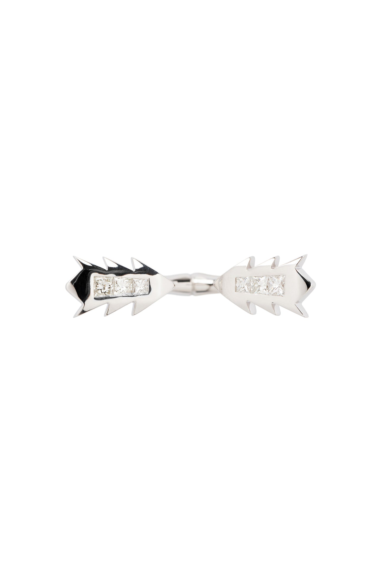 Anel Bamboo de diamantes brancos