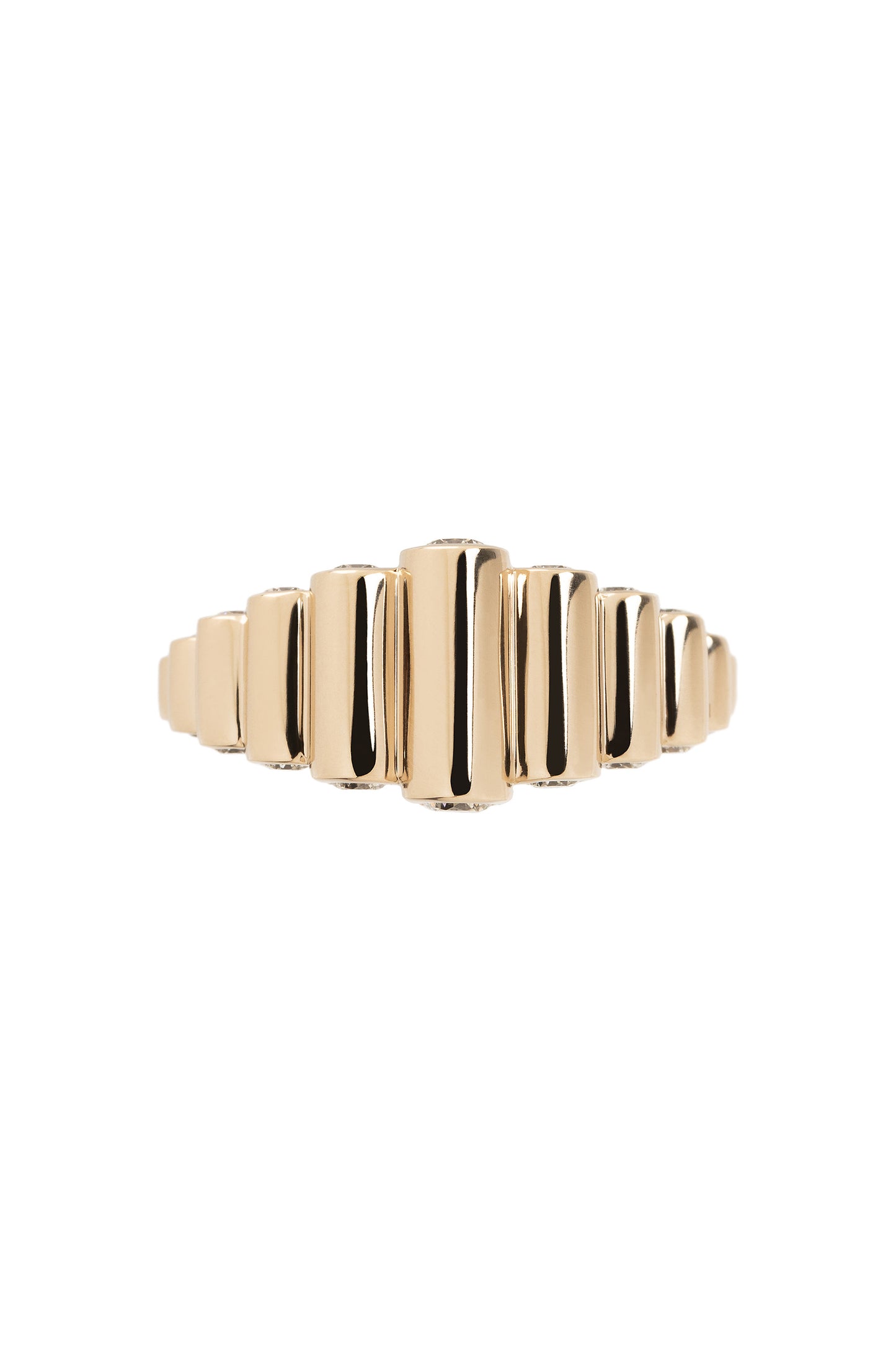 Anel Flare de diamantes brown em ouro 18k branco.