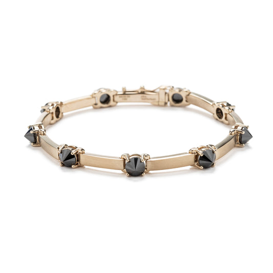 Pulseira de diamantes negros invertidos em ouro 18k branco