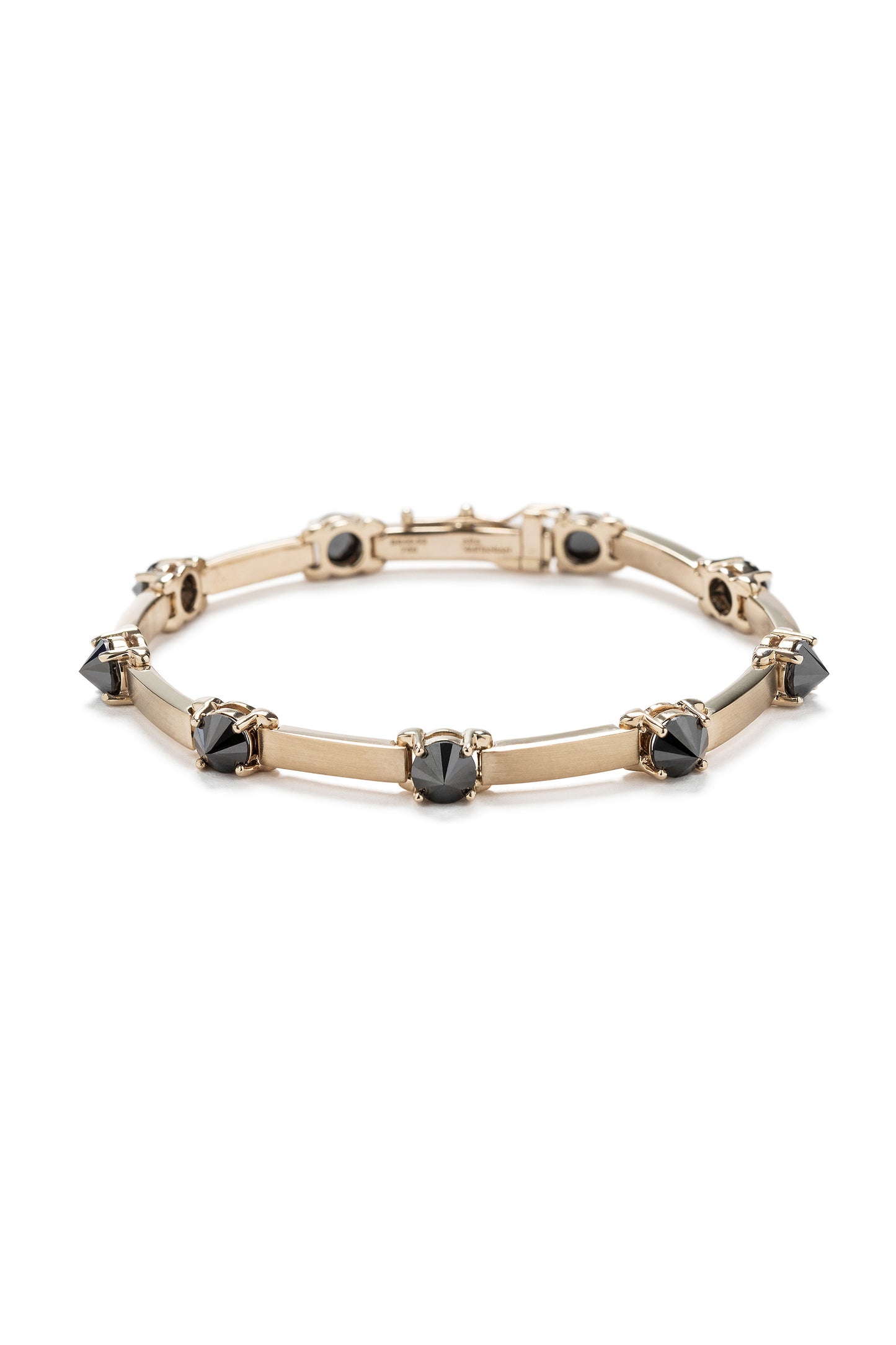 Pulseira de diamantes negros invertidos em ouro 18k branco