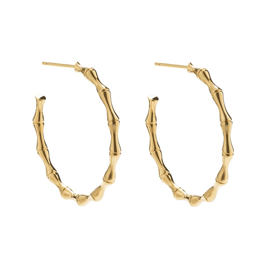 Brincos Argola Bamboo em ouro 18k amarelo