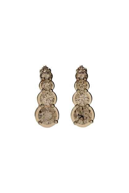Brincos Anzol de diamantes brown em ouro 18k branco