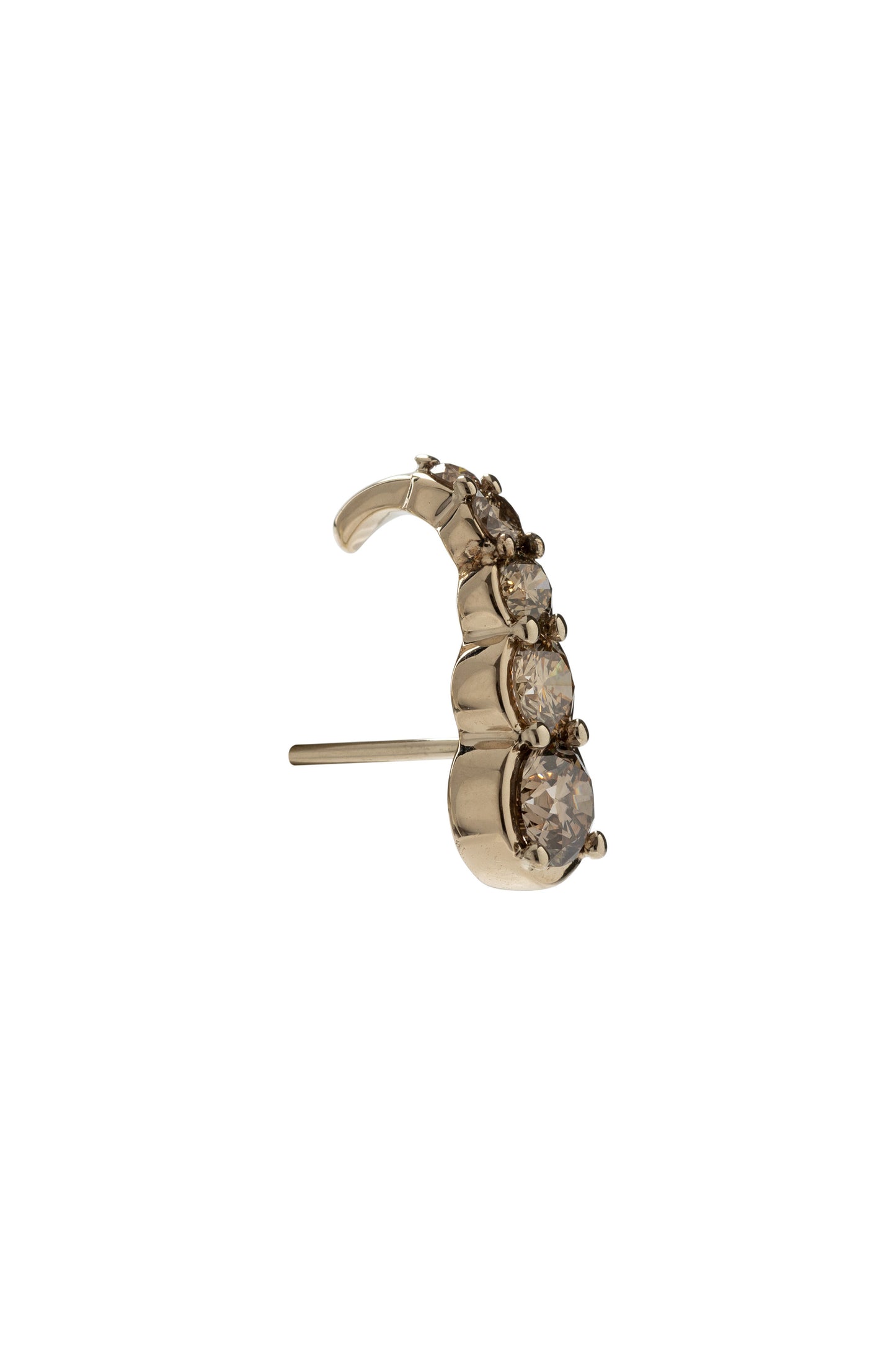Brincos Anzol de diamantes brown em ouro 18k branco