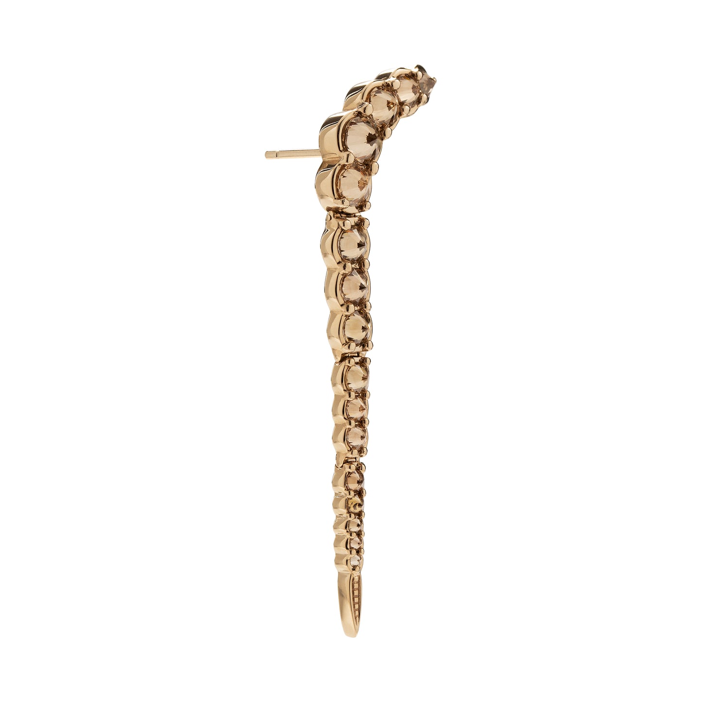 Brincos ear cuff de diamantes brown