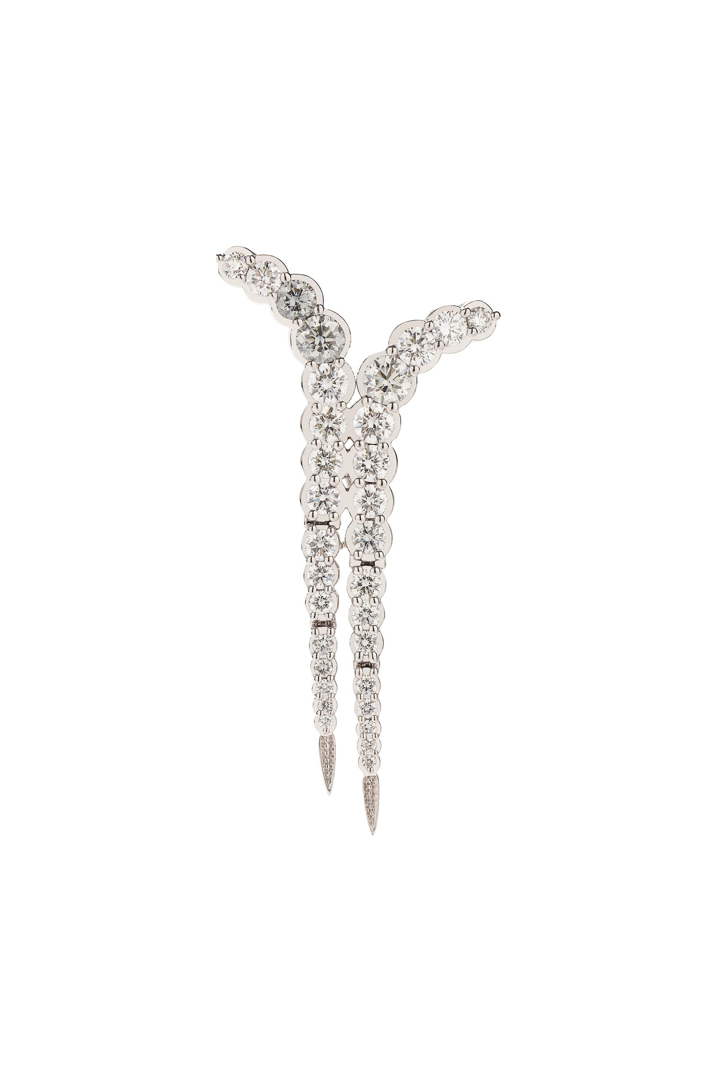 Broche de diamantes brancos em ouro 18k branco