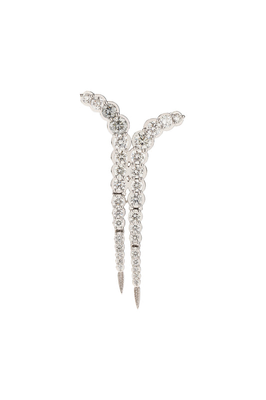 Broche de diamantes brancos em ouro 18k branco