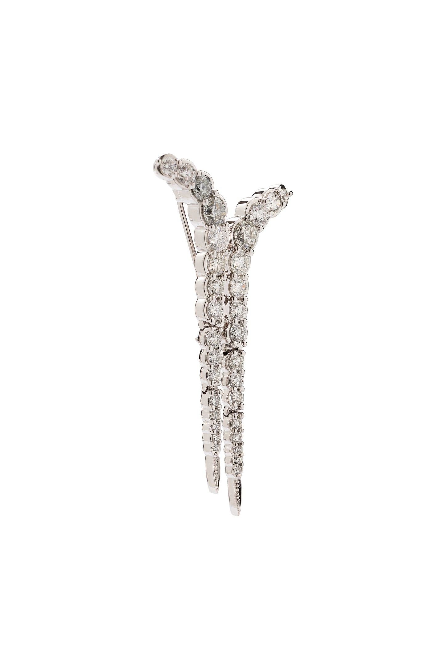 Broche de diamantes brancos em ouro 18k branco