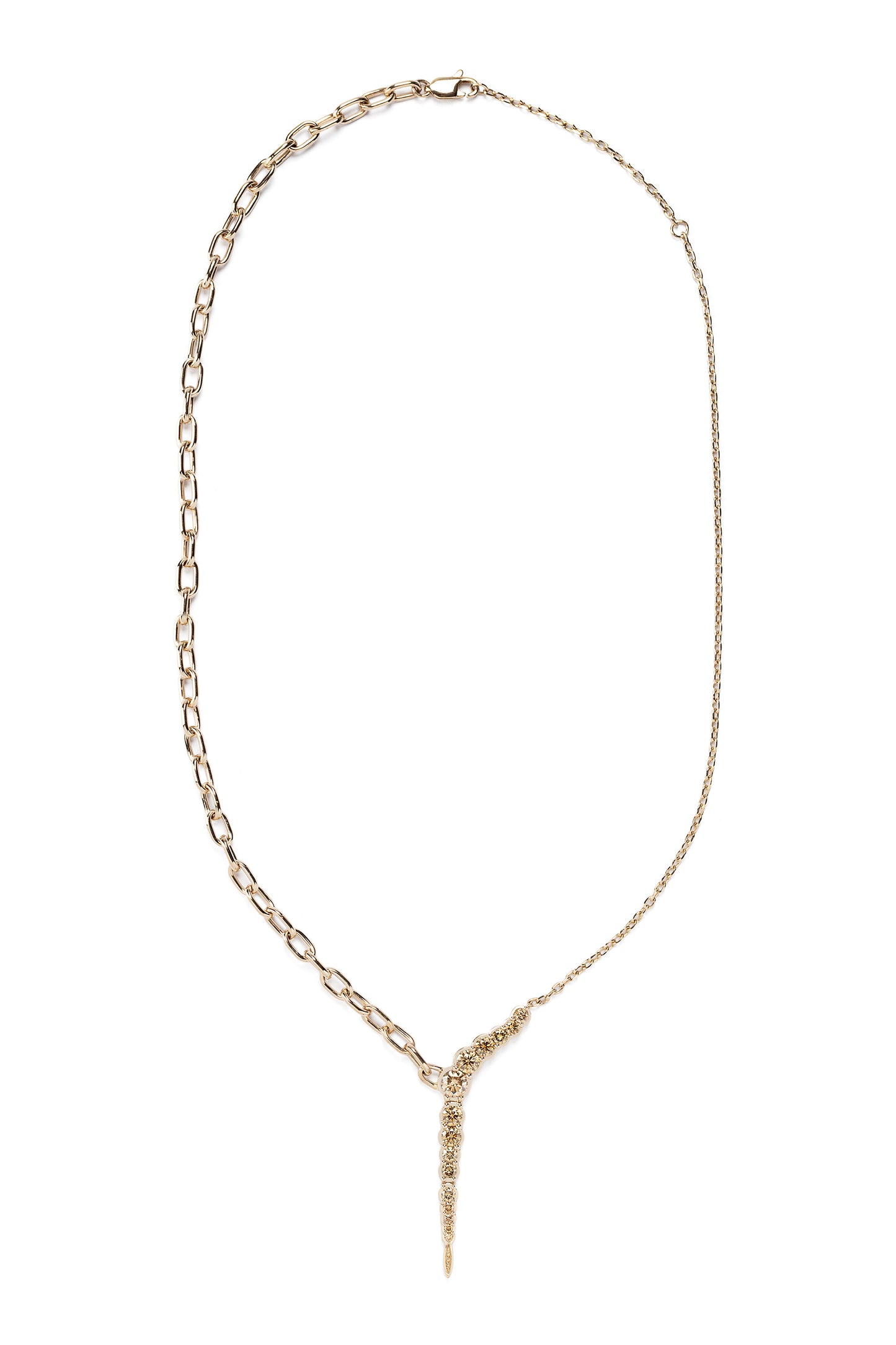 Colar River Chain de diamantes brown em ouro 18k branco