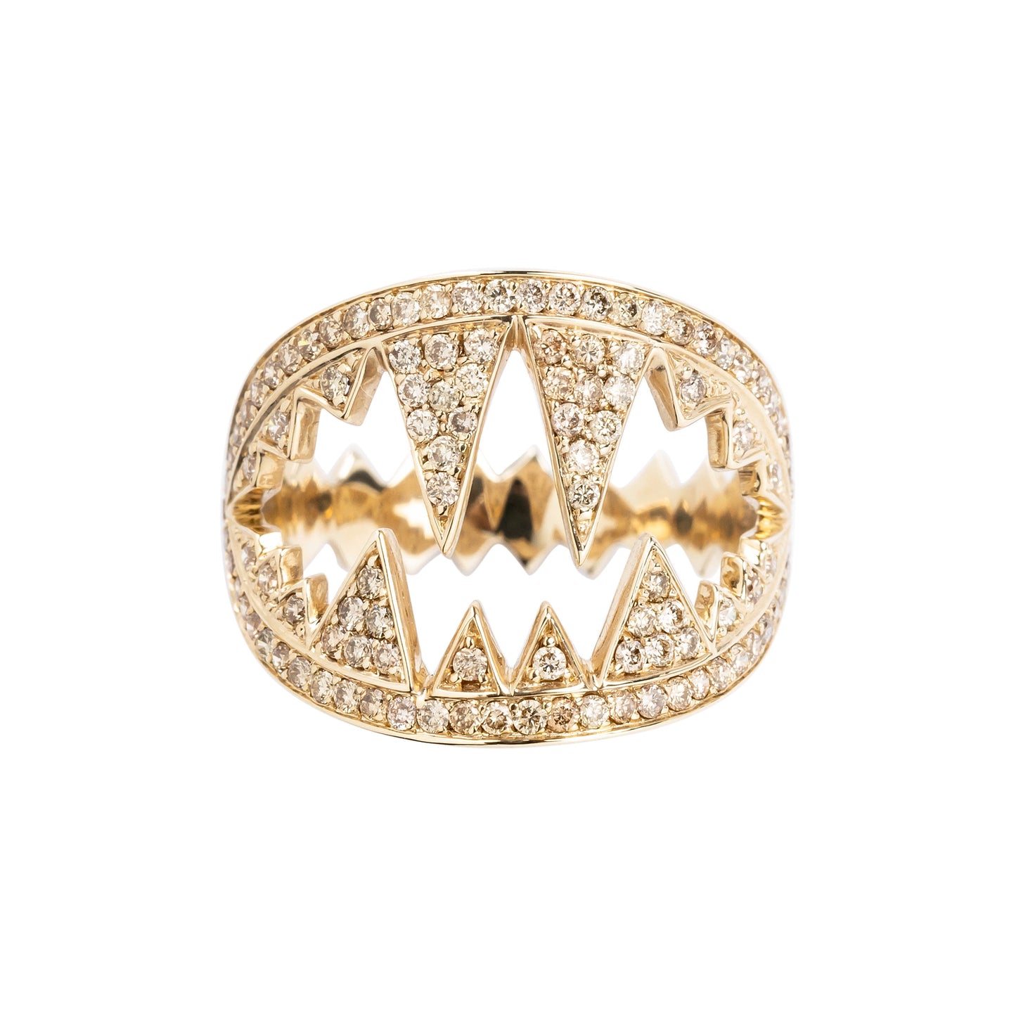 Anel de diamantes brown em ouro 18k branco