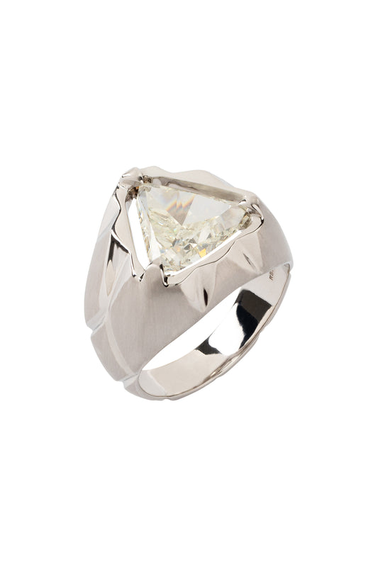 Anel de diamante branco